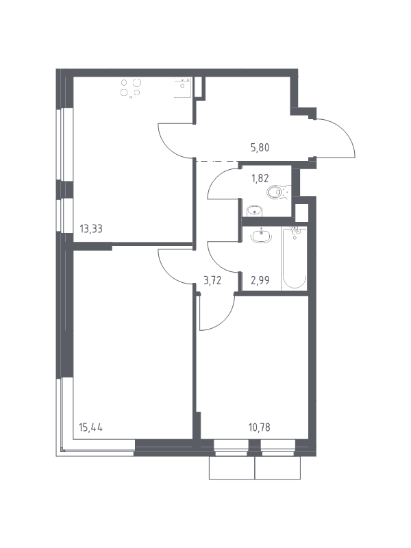 Продажа 2-комн квартиры в новостройке Алхимово д., Полевая ул.,  к. 4