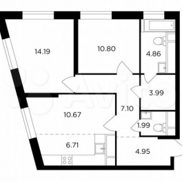 Продажа 3-комн квартиры в новостройке Гродненская улица,  д. 20