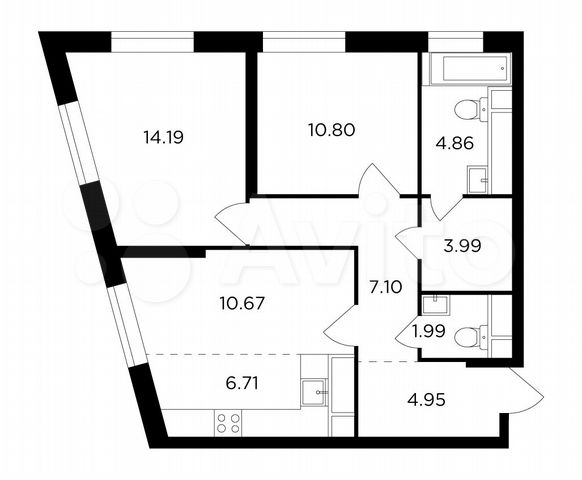 Продажа 3-комн квартиры в новостройке Гродненская улица,  д. 20
