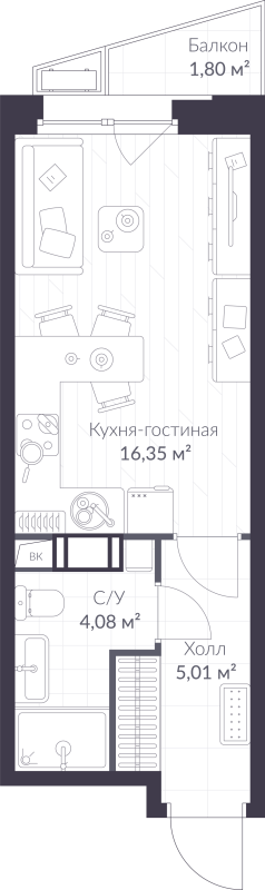 Продажа студии Сертолово г., Дмитрия Кожемякина ул.,  к. 6