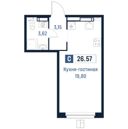 Продажа студии Мурино п., Романовская ул.,  к. 2