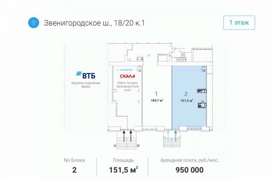 Аренда ПСН Звенигородское шоссе,  д. 18/20 к1