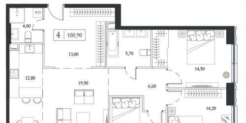 3-комн квартира Москва г., Андропова пр-кт,  к. 2