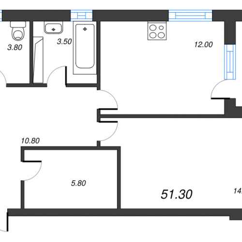 1-комн квартира Санкт-Петербург г., Глухарская ул.,  к. 2