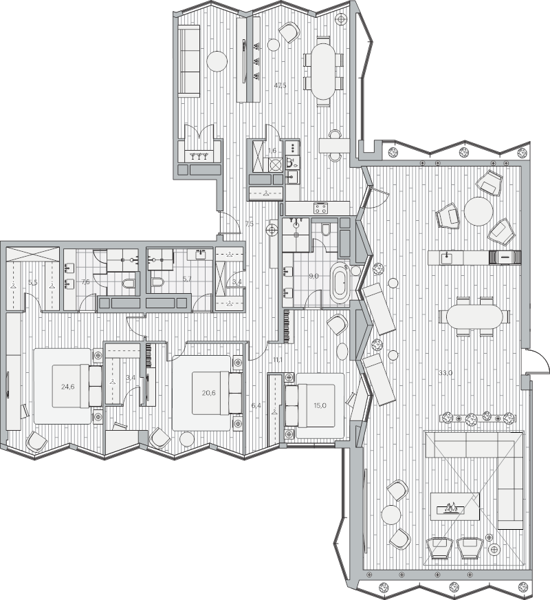 Продажа 3-комн квартиры в новостройке Москва г., Береговой проезд,  к. 1