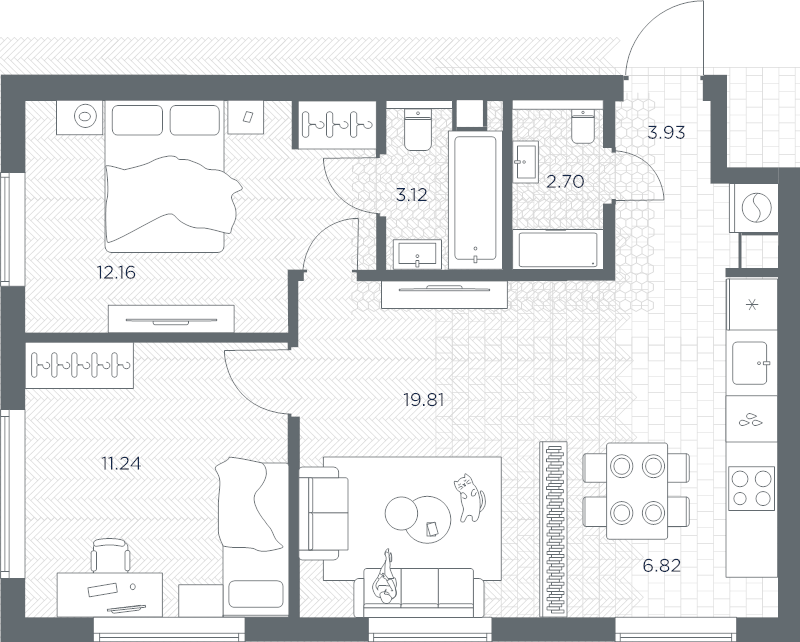 Продажа 2-комн квартиры в новостройке Москва г., Веткина ул.,  к. Башня-А