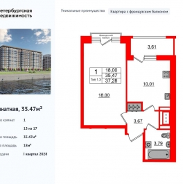 Продажа 1-комн квартиры в новостройке Октябрьская набережная