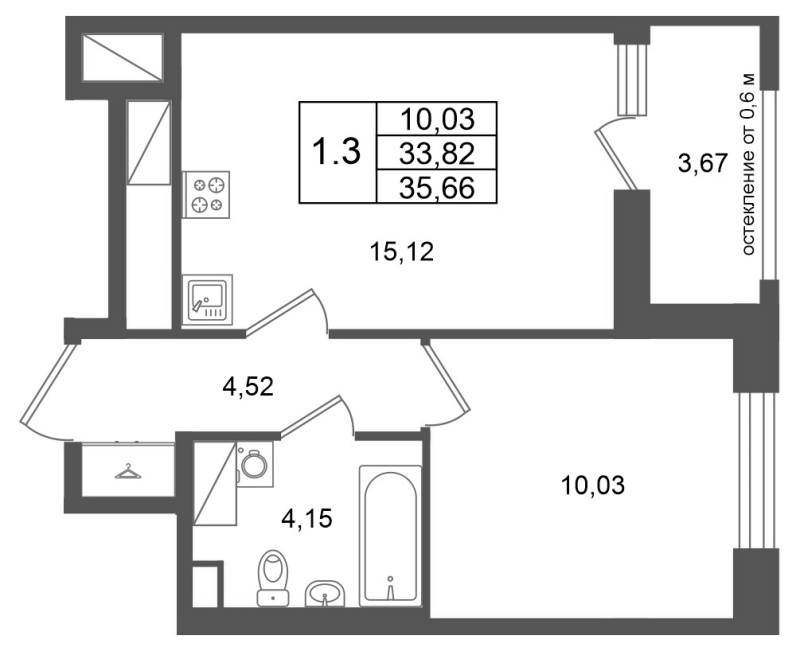 Продажа 1-комн квартиры в новостройке Новосаратовка д., Покровская Дорога ул.,  к. 14.1