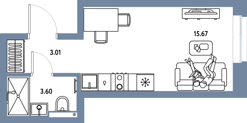 Продажа студии Мытищи г., Комарова ул.,  к. Дом Перов
