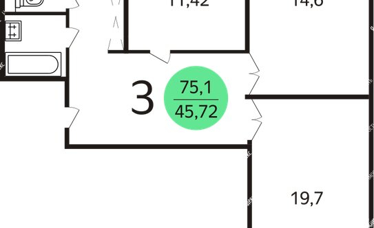 Продажа 3-комн квартиры на вторичном рынке улица Обручева,  д. 19 к3