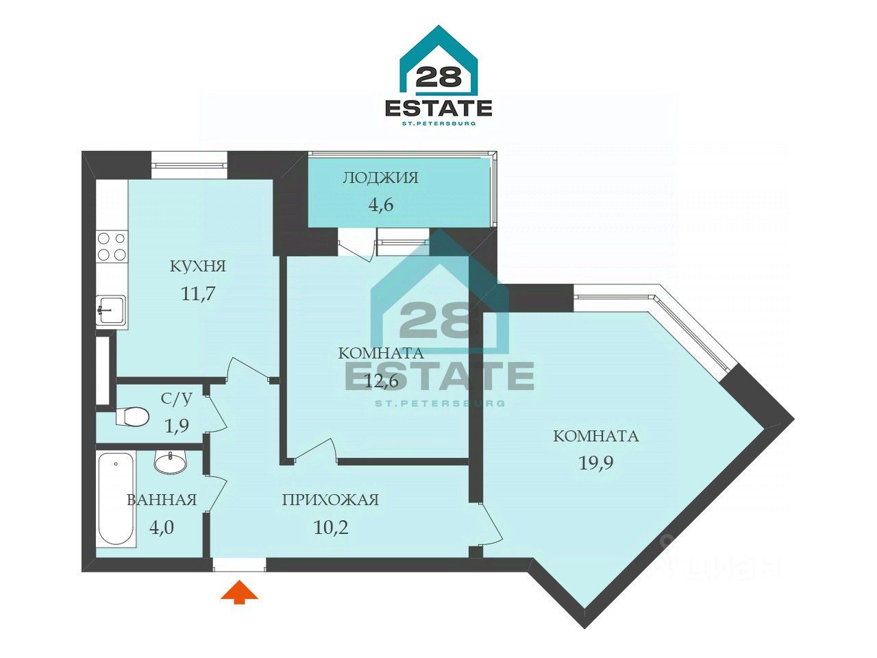 Продажа 2-комн квартиры на вторичном рынке Дунайский проспект, 5к6