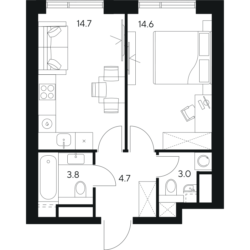 Продажа 1-комн квартиры в новостройке Москва г., Ярцевская ул.,  к. 1