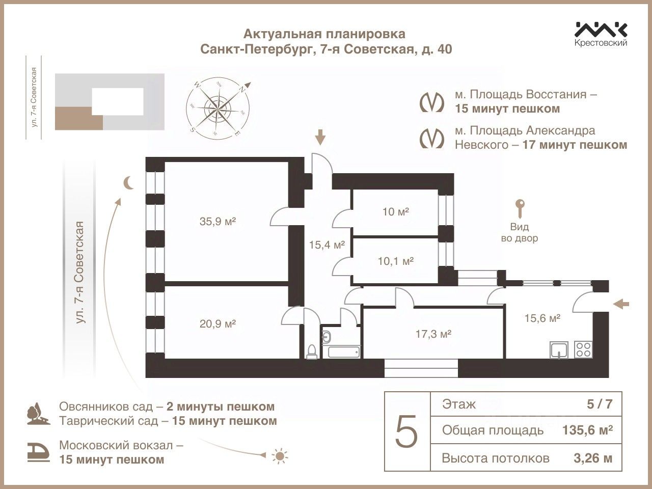 Продажа 5-комн квартиры на вторичном рынке 7-я Советская улица, 40