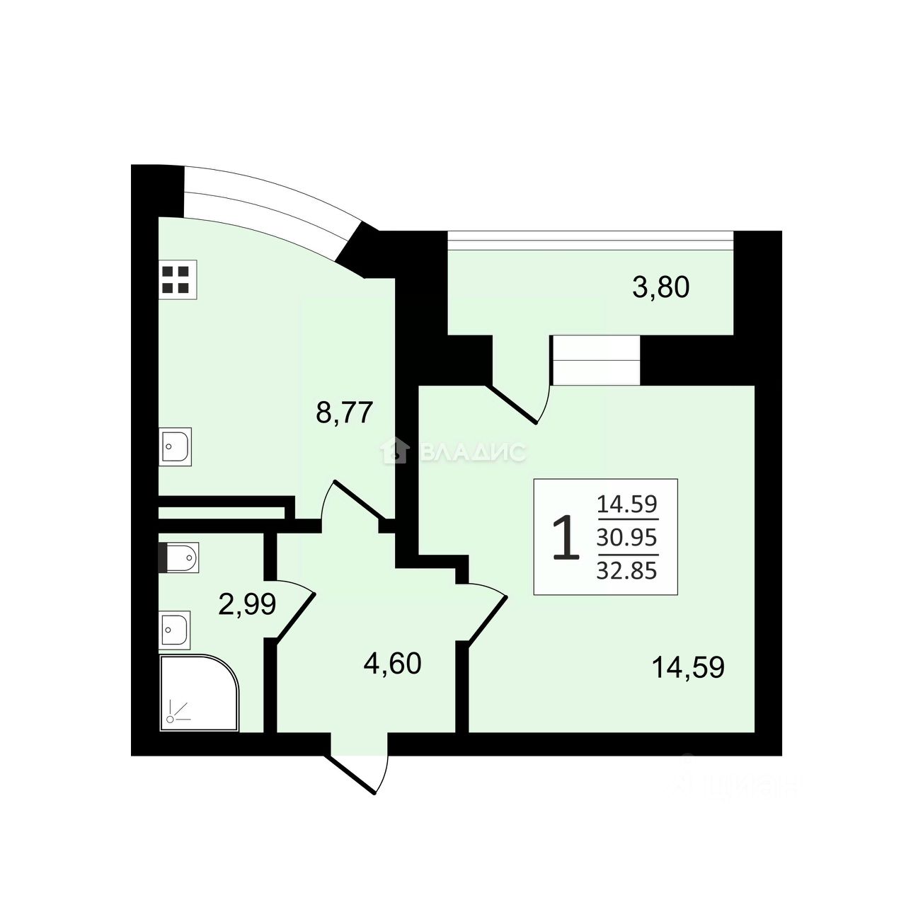 Продажа 1-комн квартиры на вторичном рынке Коммунар г., улица Славянская, 5
