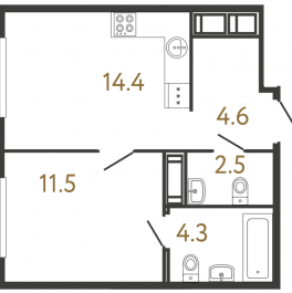 Продажа 1-комн квартиры в новостройке Санкт-Петербург г., Обводного кан. наб.,  к. 1