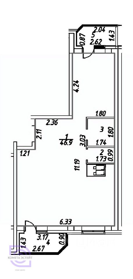 Продажа 2-комн квартиры на вторичном рынке Строителей мкр, Некрасовский пгт, 42