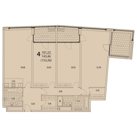 Планировка ЖК PRIZMA, 72.56 м2