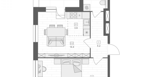 1-комн квартира Москва г., 1-й Красносельский пер.,  к. 1