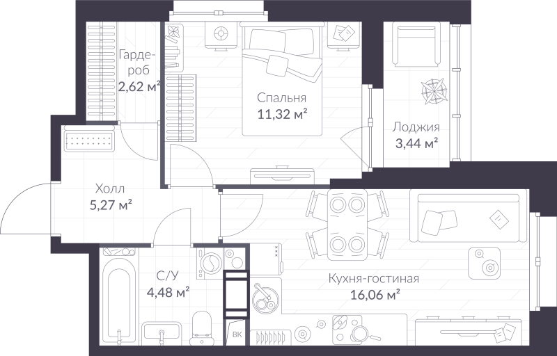Продажа 1-комн квартиры в новостройке Сертолово г., Дмитрия Кожемякина ул.,  к. 9