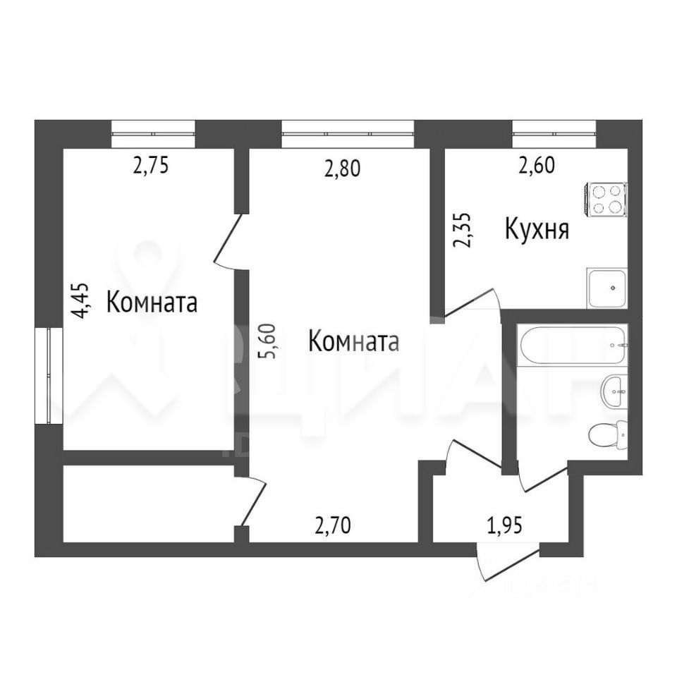 Продажа 2-комн квартиры на вторичном рынке Бокситогорск, Южная улица, 15к2