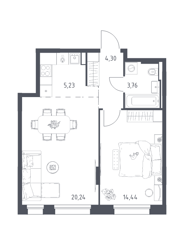 Продажа 1-комн квартиры в новостройке Заречье п., Заречная ул.,  к. 4