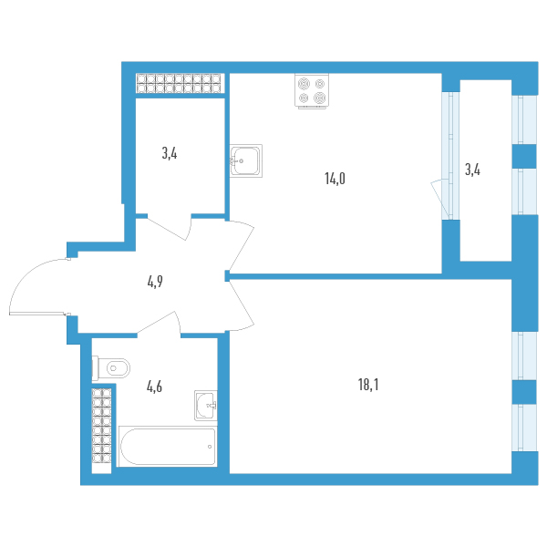 Продажа 1-комн квартиры в новостройке Санкт-Петербург г., Юрия Гагарина пр-кт,  к. 1