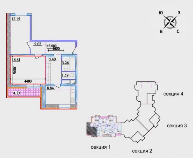 Планировка ЖК Единый стандарт, 28.76 м2