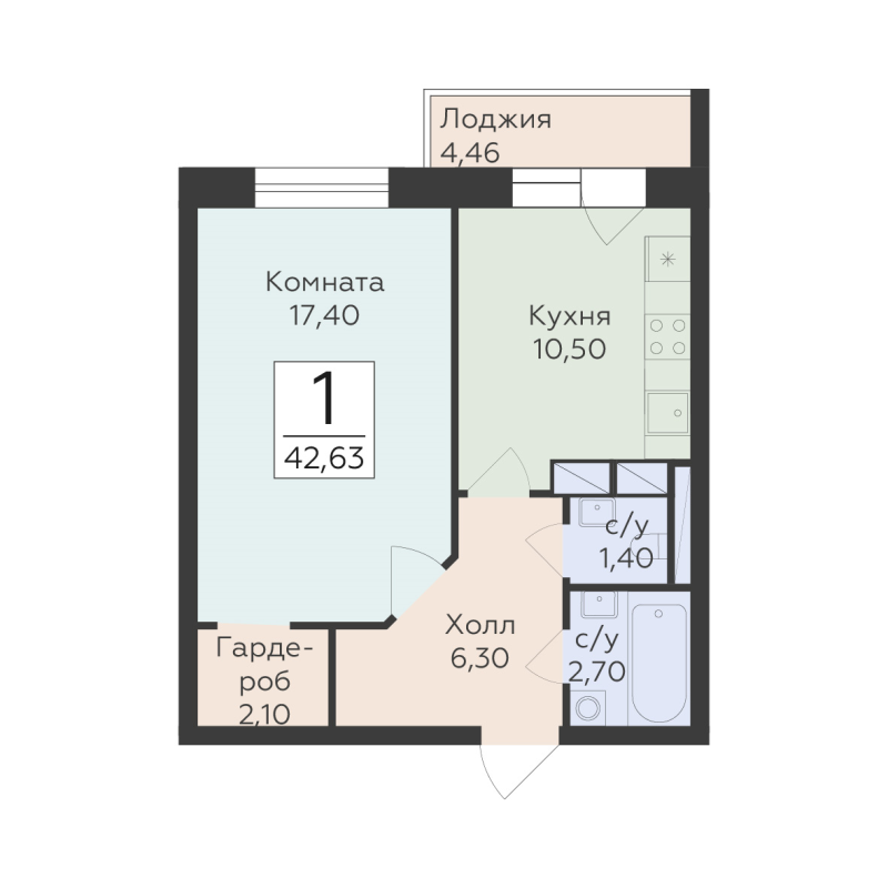 Продажа 1-комн квартиры в новостройке Родники д., Трудовая ул.,  к. 201