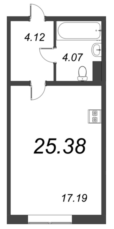 Продажа студии Коммунар г., Железнодорожная ул.