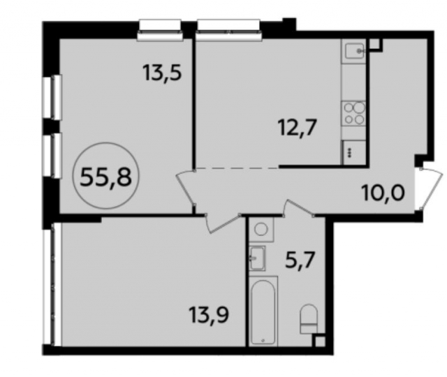 Планировка ЖК Южные сады, 27.4 м2