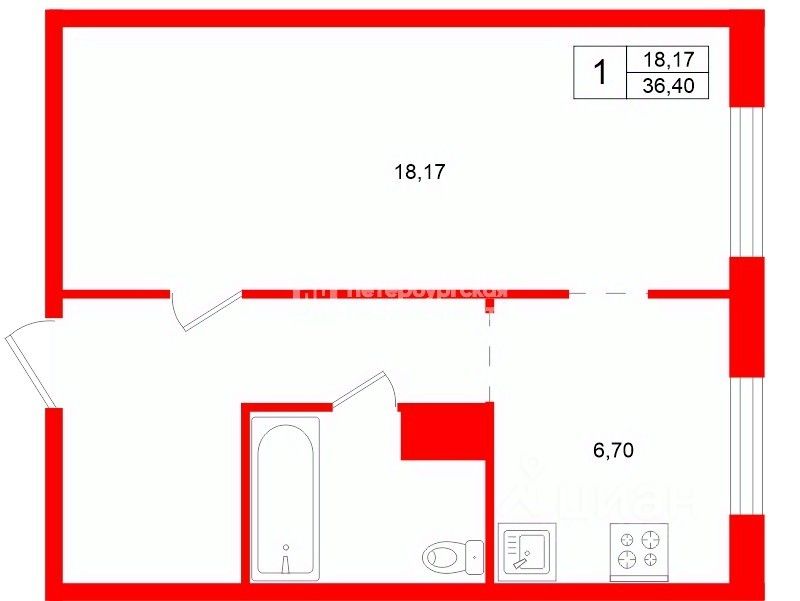 Продажа 1-комн квартиры на вторичном рынке д. Малое Карлино, 16Бк1