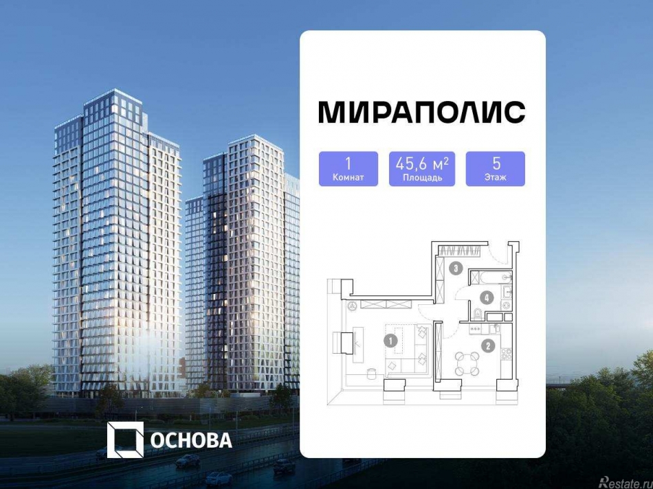 Продажа 1-комн квартиры в новостройке Проспект мира, 222