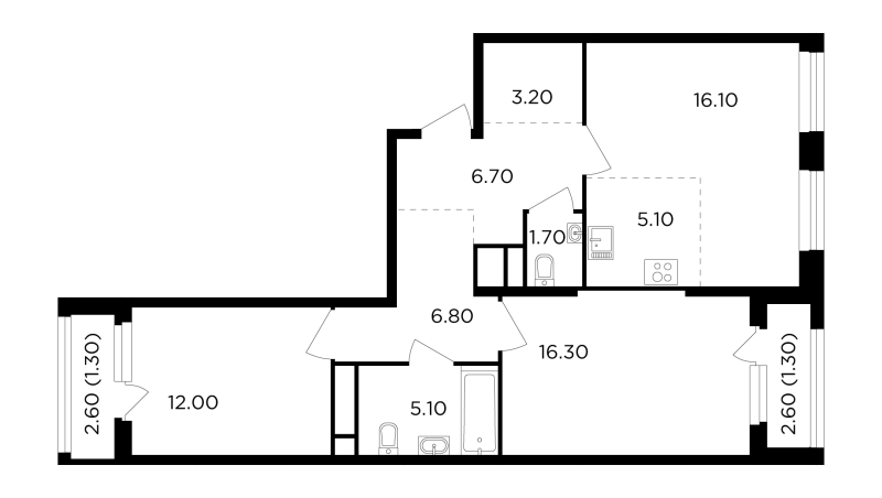 Продажа 2-комн квартиры в новостройке Картмазово д., Картмазовские Пруды ул.,  к. 6