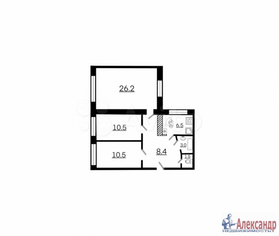 Продажа 3-комн квартиры на вторичном рынке Малая Садовая ул. ,  д. 3/54