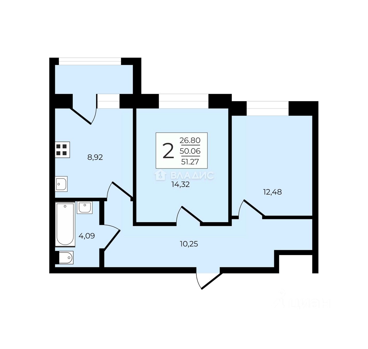 Продажа 2-комн квартиры на вторичном рынке Сертолово, Центральная улица, 14к3