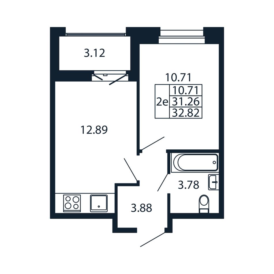 Продажа 1-комн квартиры в новостройке Новоселье п., Центральная ул.,  к. 1.2
