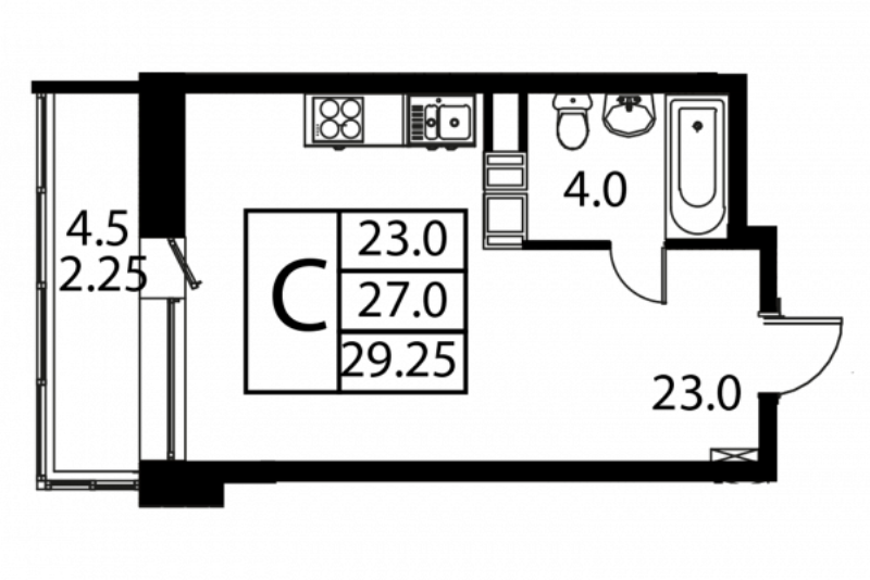 Продажа студии Домодедово с., Жуковского ул.,  к. 3