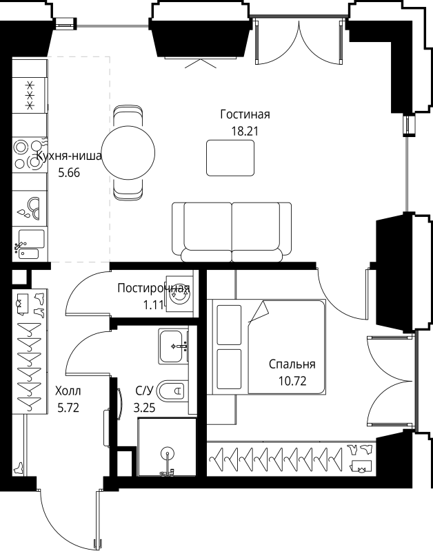 Продажа 1-комн квартиры в новостройке Москва г., Верейская ул.,  к. SET.2.С