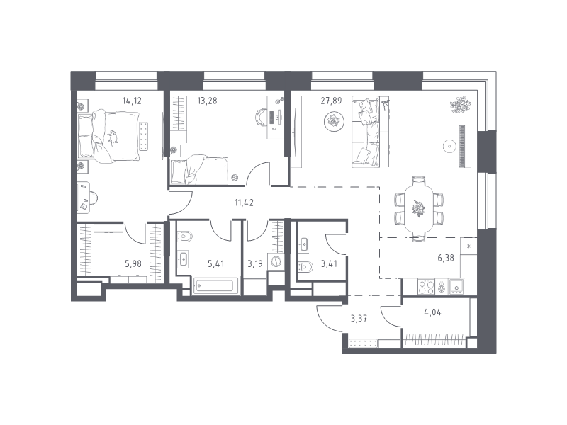 Продажа 2-комн квартиры в новостройке Москва г., Верейская ул.,  к. 4.2