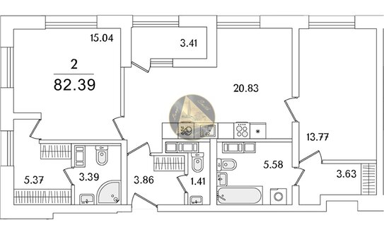 Продажа 2-комн квартиры на вторичном рынке Маршала Блюхера пр-кт,  д. 3 к2 с1