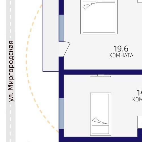 3-комн квартира Миргородская улица, 12