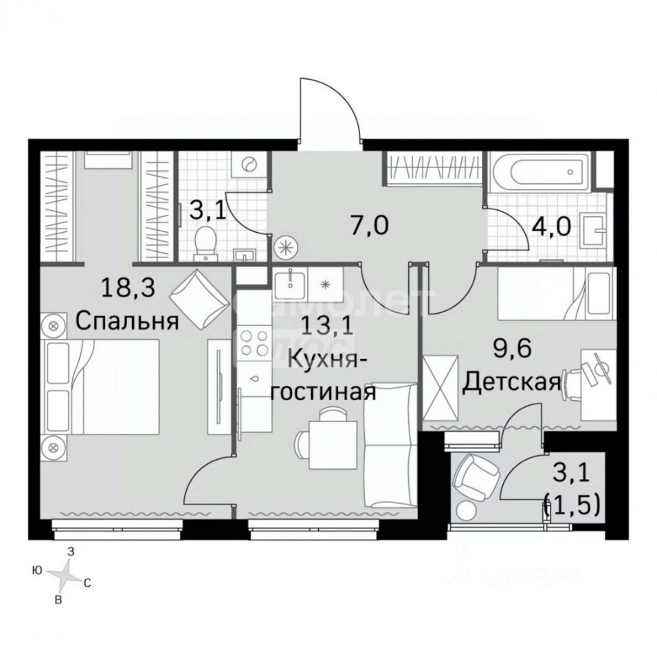 Продажа 2-комн квартиры на вторичном рынке Строительный проезд, 9С6
