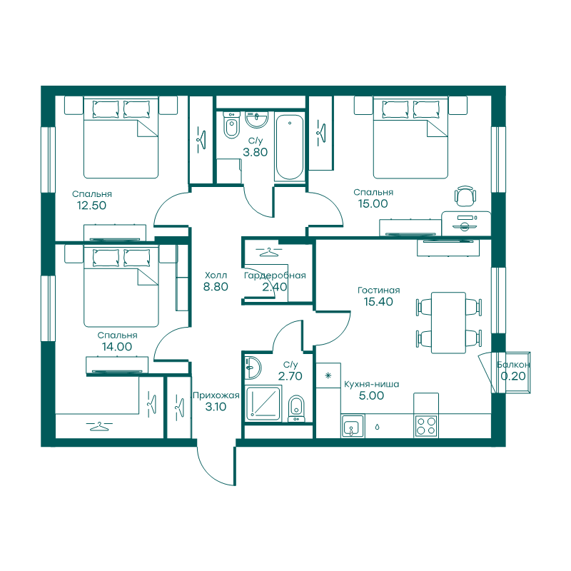 Продажа 3-комн квартиры в новостройке Перхушково с., Окружная ул.,  к. 4
