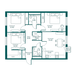 Продажа 3-комн квартиры в новостройке Перхушково с., Окружная ул.,  к. 4