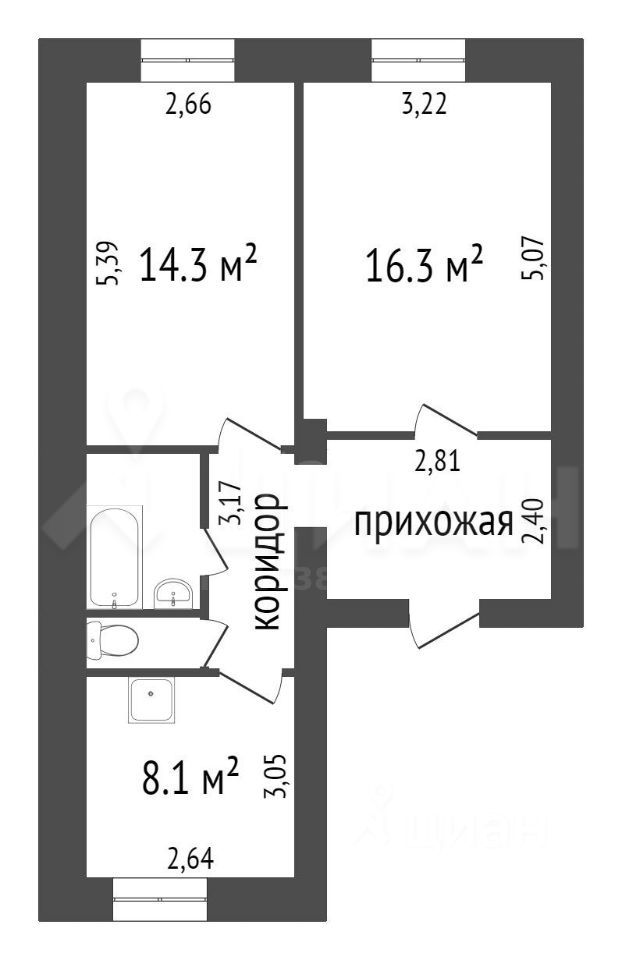 Продажа 2-комн квартиры на вторичном рынке улица Бабушкина, 24
