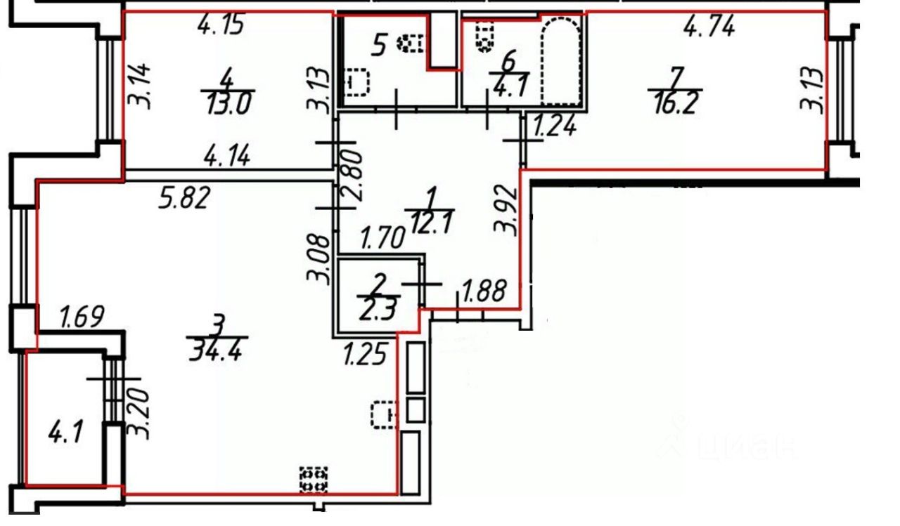 Продажа 2-комн квартиры на вторичном рынке улица Грибалевой, 7к1