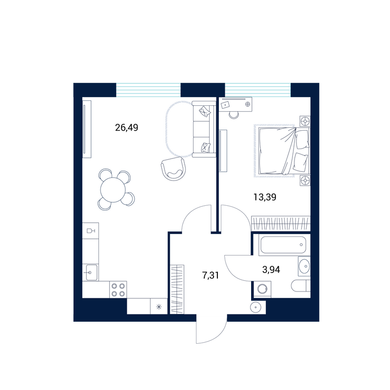 Продажа 1-комн квартиры в новостройке Москва г., Академика Ильюшина ул.,  к. DIUS
