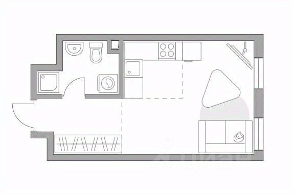 Продажа студии Каширское шоссе, 1К2С5