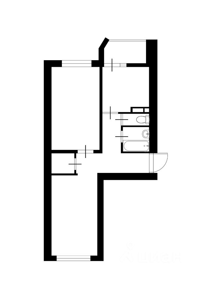 Аренда 2-комн квартиры на вторичном рынке пос. Металлострой, Центральная улица, 19к3