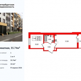 Продажа 1-комн квартиры в новостройке Колпинское шоссе